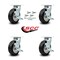 Service Caster 6 Inch Rubber on Aluminum Caster Set with Roller Bearings and Brake/Swivel Lock SCC-30CS620-RAR-TLB-BSL-4 - alternate 6